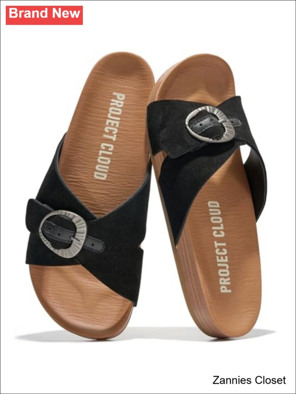 ✨Project Cloud Genuine Suede Adjustable Buckle Slide Sandals Women Footwear